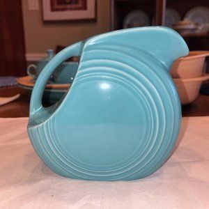 Fiestaware Small Disk Pitcher Juice Pitcher Turquoise Blue NWOB